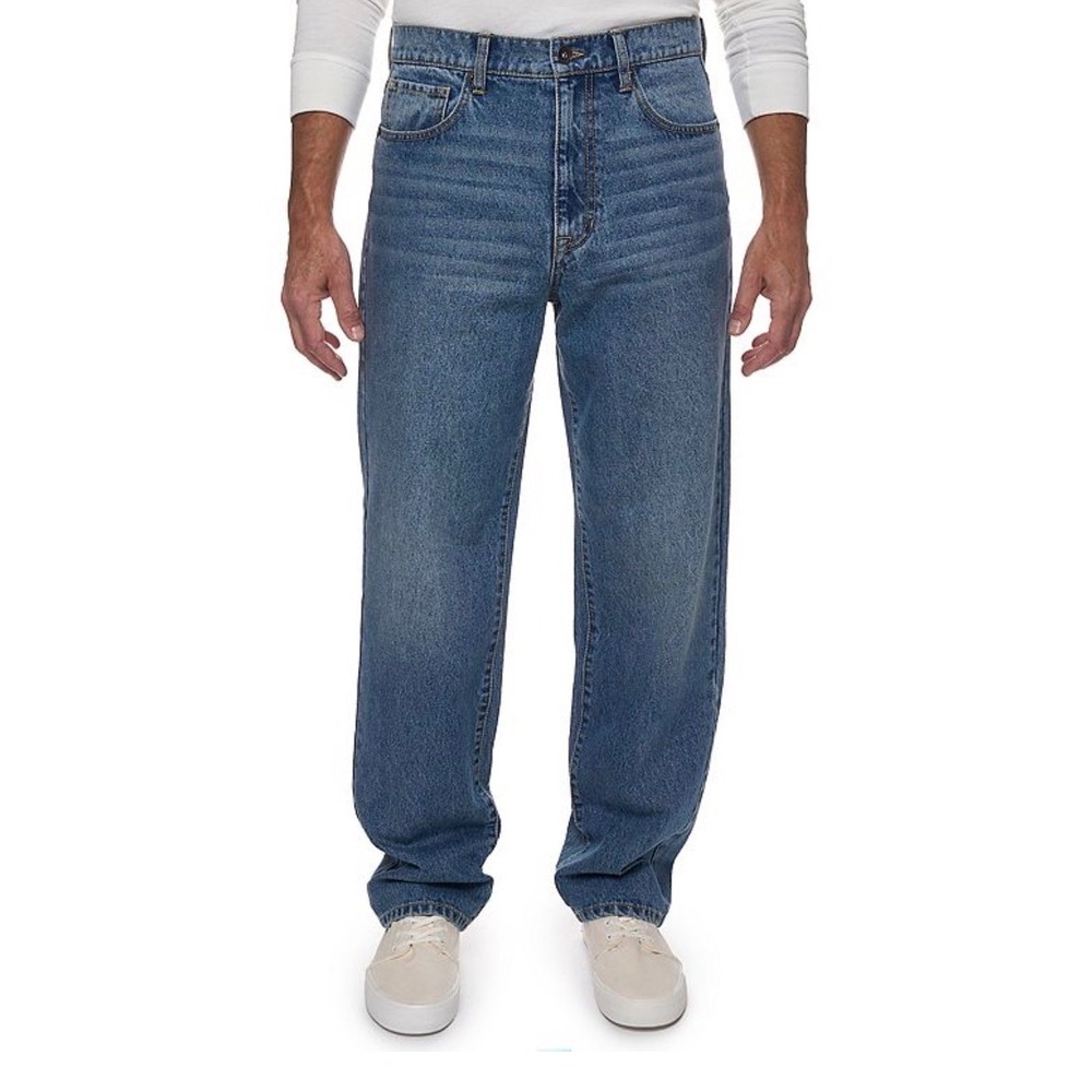 Lazer Mens Loose Fit Denim Jeans Marcus Wash 90s Inspired 32x30 NWT